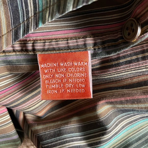 Faconnable Shirt Men Pinstripe Long Sleeve Button Down Multicolor Size XL - Picture 7 of 9